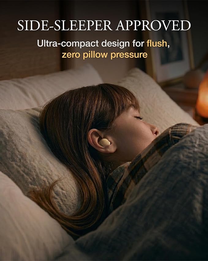 Final Audio ZE500 True Wireless ASMR Earbuds - Ultra-Compact Bluetooth Sleep Earbuds for Side Sleepers, 3D Binaural Sound, Zero Ear Pressure, Custom Tuned for Relaxation & ASMR (Cream)