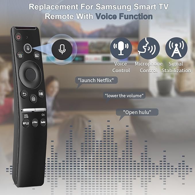 for Samsung-Smart-TV-Remote, Only Replacement for Samsung Smart TVs with Voice Control