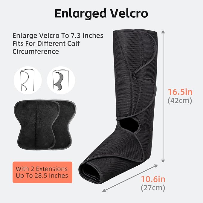 SHINE WELL Leg Compression Massager, Leg Massager for Circulation and Pain Relief, Air Compression Foot and Calf Massager with Heat for Swelling, with 2 Extenders, Wellness Gift for Mom Dad Friend