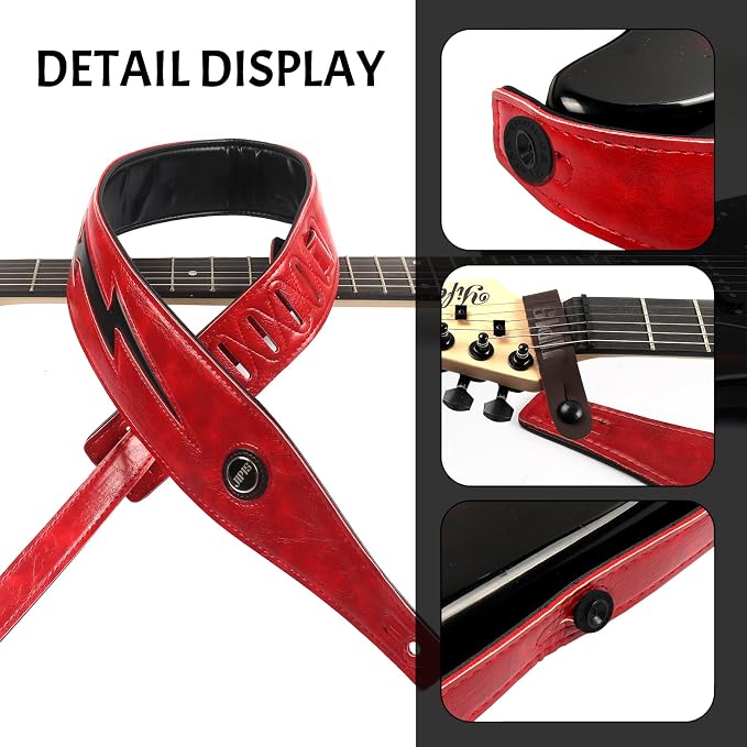 Handmade Retro Embossed Guitar Strap Super Soft Cowhide Leather Belt for Electric Acoustic Guitar Bass Guitarra Gig