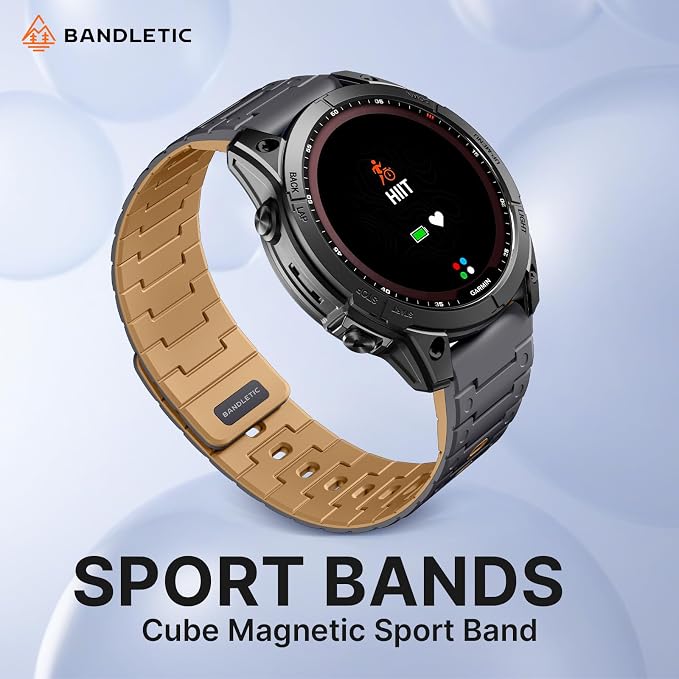 Bandletic Magnetic Bands Compatible with Garmin Fenix 5 6 7 Watch Band - 22mm Easy-Fit Durable Breathable Replacement Strap for Fenix 8 47mm/7 6 Pro/5 Plus/Forerunner 965/945/Approach S62/Instinct32