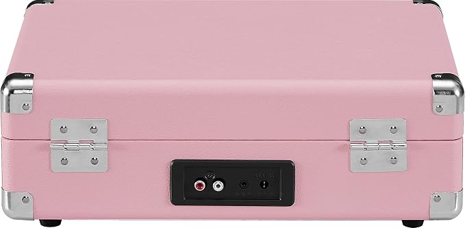 Crosley CR8005E-BH Cruiser Plus Vintage 3-Speed Bluetooth in/Out Suitcase Vinyl Record Player Turntable, Blush