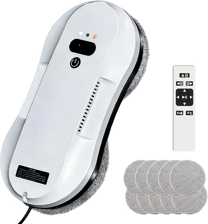 Window Cleaning Robot 5600Pa Strong Suction Automatic Glass Cleaner with 3 Cleaning Modes, 6.2cm Ultra-Thin Window Cleaner Robot for High-Rise Homes/Offices
