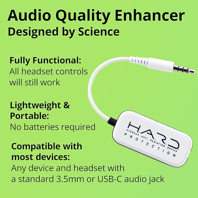 SYB Shield Your Body Headset Audio Quality Enhancer, Air Tube Alternative, Wire Headphone Audio Filter, Headphone Jack Adapter Compatible with 5G Devices, Includes USB C to 3.5mm Audio Adapter