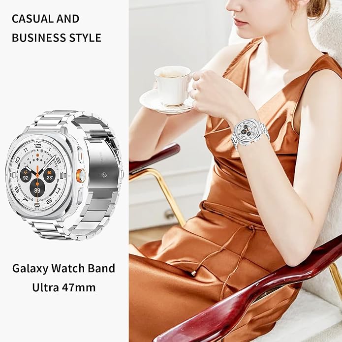 GOLDTOLUCK No Gap Stainless Steel Band Compatible with Samsung Galaxy Watch 8 7 6 5 4 Classic FE Pro Ultra 40mm 44mm 46mm 43mm 47mm 45mm 42mm Replacement Men Women Milanese Metal Elegant Casual