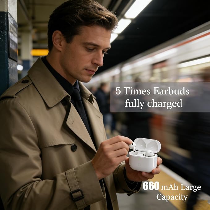 Replacement Wireless Charging Case Compatible with AirPods Pro1/2 USB-C | Wireless Charging USB-C Advanced Chip 600mAh large-capacity battery One-Click Sync 15-Minute Quick Charge