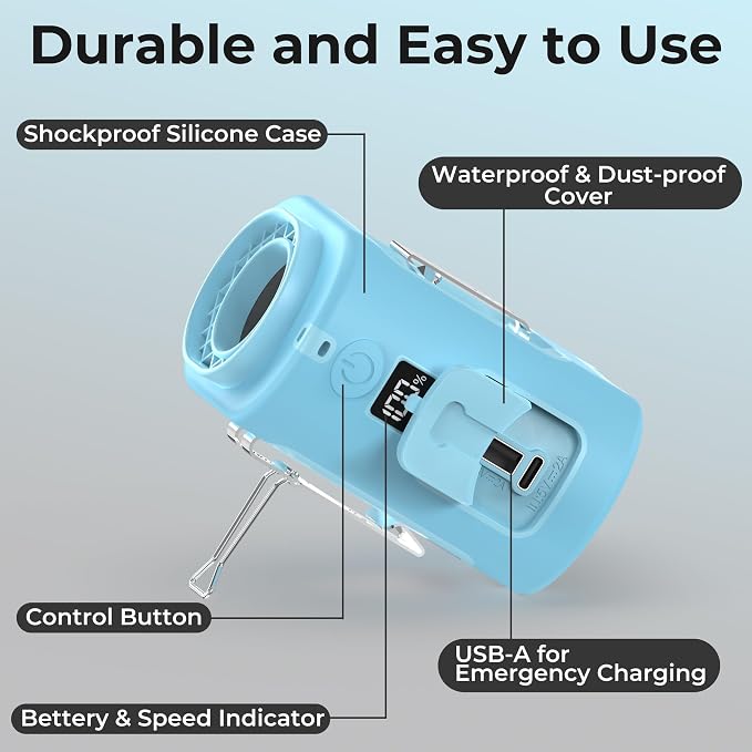 AMACOOL Mini Portable Waist Fan Clip on, Birthday Gifts for Mother Mom Her Girl, 13000RPM Rapid-Cooling Personal Neck Fans, Wearable Shirt Belt Fan for Women Men Outdoor Work Jobsite Travel Camping