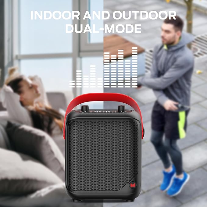 Monster MFS 1 Portable Bluetooth Speakers, Wireless Bluetooth Speaker with 40W Loud Stereo Sound, Outdoor Speakers with Handle, 12H Playtime, Supports TF Card, AUX for Indoor Outdoor