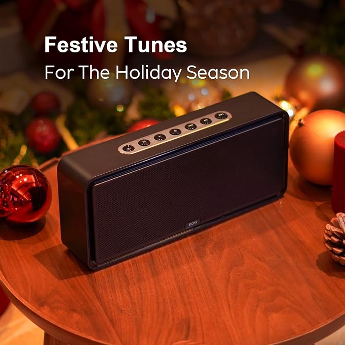 DOSS SoundBox XL Bluetooth Speaker with Subwoofer, Booming Bass, Dual DSP Technologies, 10H Playtime, TWS, 2.1 Audio Channel, Ideal Christmas & White Elephant Gift for Men, Women-Black