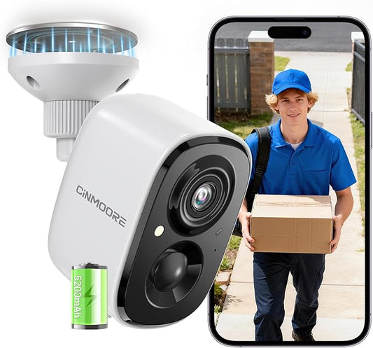 2.5K Security Camera Wireless Outdoor, 2.4G WiFi Battery Powered Indoor Camera, Magnetic Mount Cameras for Home Security, AI Detection, Color Night Vision, Spotlight, Siren Alarm, 2-Way Talk