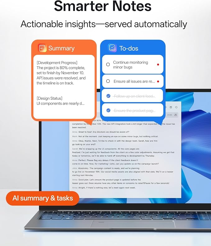 NoteKit Computer AI Meeting Assistant, viaim Voice Recorder with Transcription, 78 Languages, to-Do Lists & Summaries with viaim AI, Works on Windows & Mac, Ideal for Business, Remote Work, Education