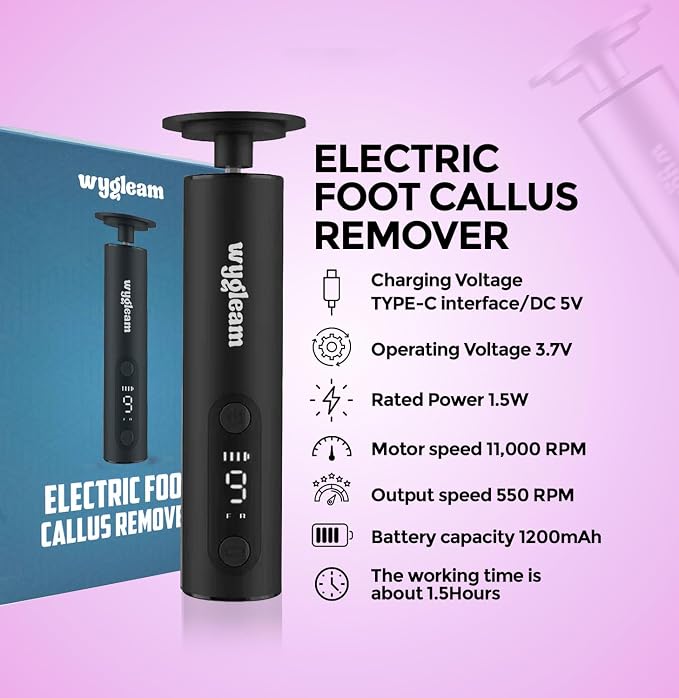 Electric Callus Remover for Feet & Nail File Drill Kit - 2 in 1 Rechargeable Pedicure Tools for Flawless Feet - Professional Foot File with 3 Speeds for Dead Skin Removal - At Home Pedicure