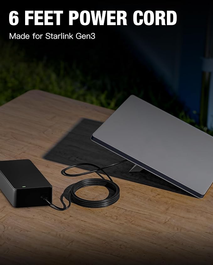for Starlink Gen 3 Charger,57V 3.42A AC Power Adapter Compatible with Starlink Gen 3 & Mini,195W Power Supply with 10FT Power Cord for Starlink Gen3 Charger Accessories