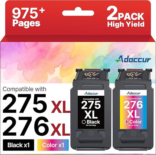 275XL 276XL Replacement for Cannon 275 and 276 Ink Cartridges for Canon 275 and 276 Ink Cartridges Works with Canon PIXMA TR4720 TS3522 TR4700 TS3722 TS3500 TR4722 TS3720 TS3520 (Black Color Combo)