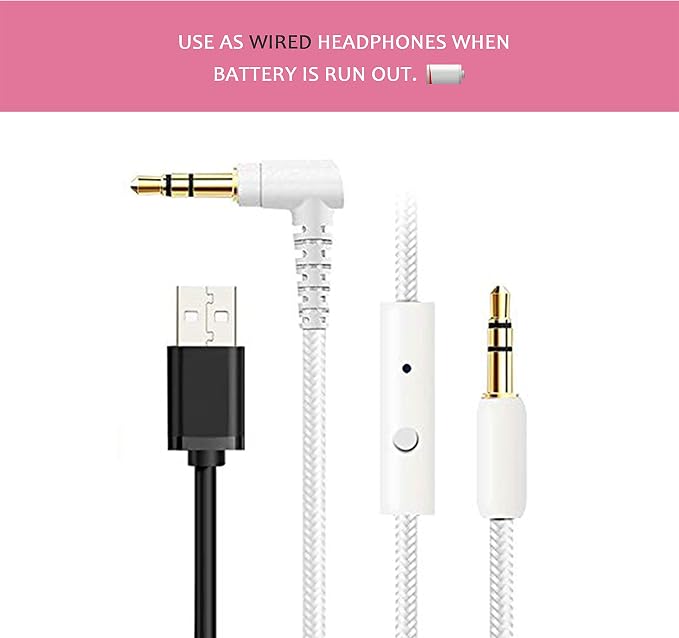 Riwbox CT-7 Cat Ear Bluetooth Headphones, LED Light Up Bluetooth Wireless Over Ear Headphones with Microphone and Volume Control for Travel/School/Smartphones/Laptop/PC/TV (White&Pink)