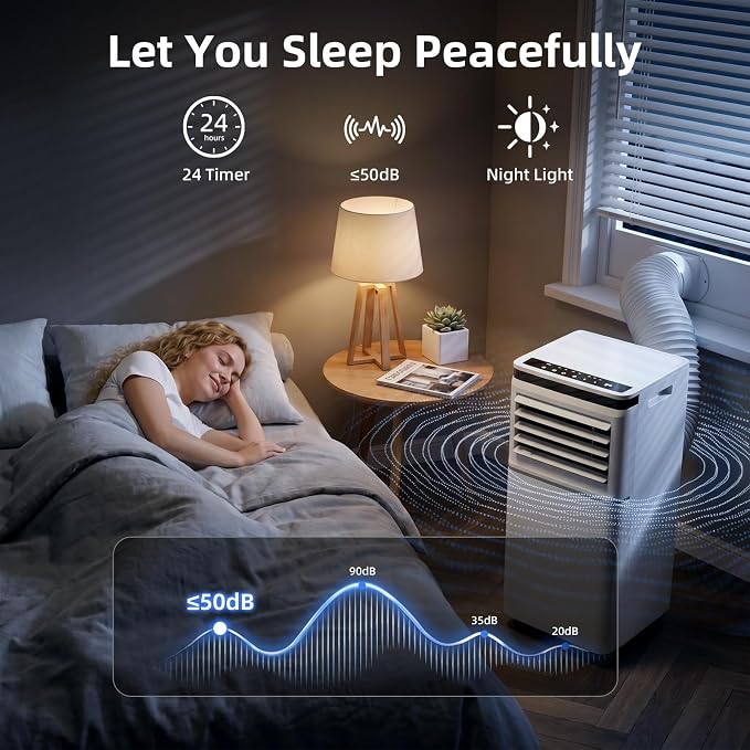 Antarctic Star 8000 BTU Portable Air Conditioner, 3-in-1 AC Unit with Fan, Dehumidifier, Remote Control, 24H Timer, Sleep Mode, Digital Display for Home & Office