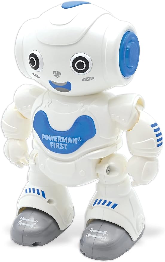 LEXiBOOK Powerman First, My First Smart Interactive Toy Learning Robot Toy for Kids Dancing Plays Music Boy Girl, White/Blue, ROB16