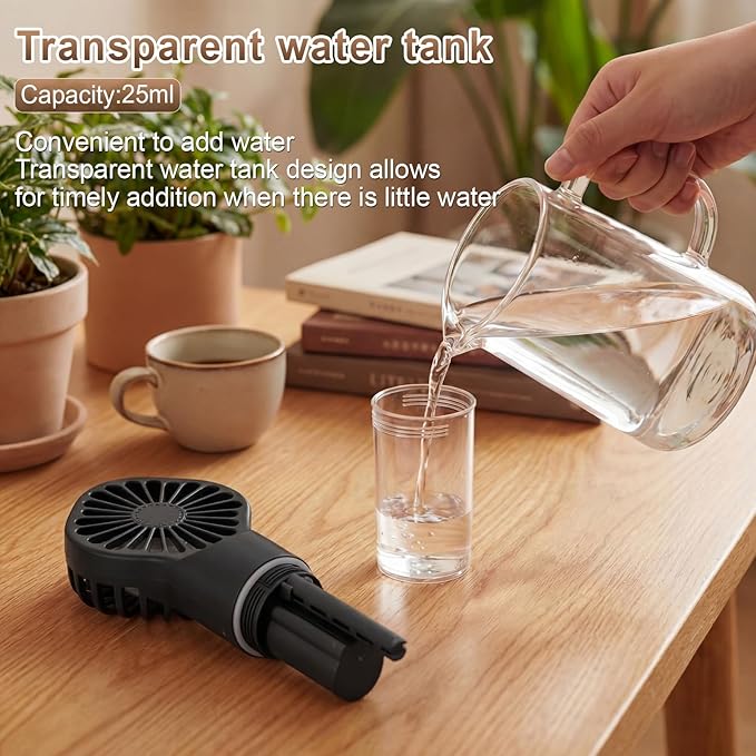 9 Pack Misting Fans Portable Rechargeable Handheld Spray Fans with 25ml Water Tank 4-speed Personal Cooling Fan, USB-c Mini Handheld Fan for Travel Outdoor Sport Office Home Summer Gifts
