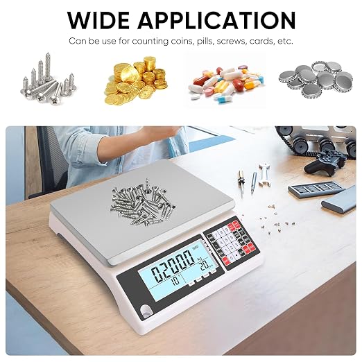 Industrial Counting Scale 3kg/0.05g with RS232 Port Digital Inventory Counting Scale for Parts Coins Piece Counting Scale for Computer/Printer, Precision Electronic Gram Scale(g/kg/lb)