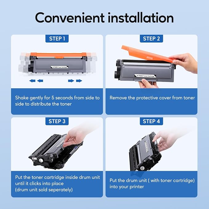 WEAREC Compatible Toner Cartridge Replacement for Brother TN850 TN-850 TN820 TN-820 Work with HL-L6200DW HL-L5200DW MFC-L5850DW MFC-L6800DW DCP-L5600DN Printer (Black,4-Pack)