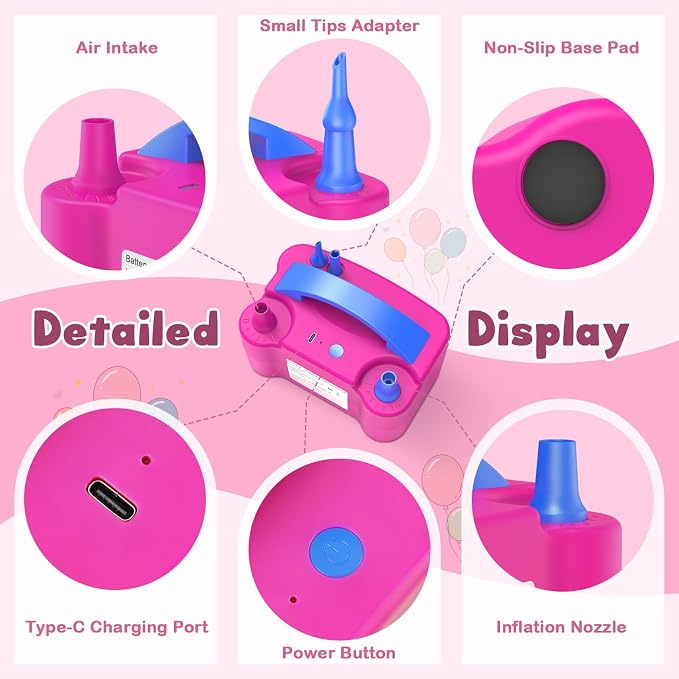 chamvis Balloon Pump Electric, Balloon Air Pump Inflate Pump for Balloons: Blower Machine for Fast and Easy Filling Balloons