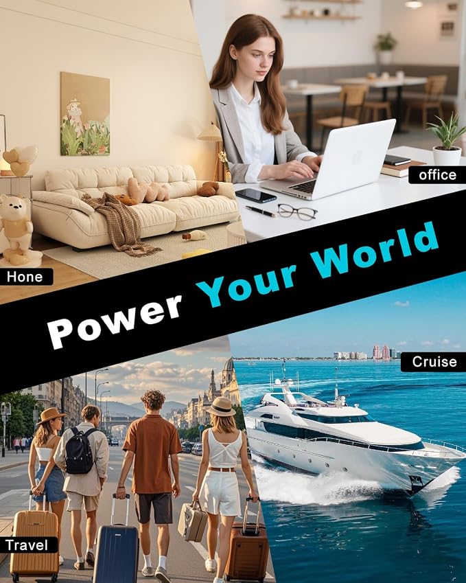 220V to 110V Voltage Converter for European Travel, LVYUAN Universal Travel Adapter US to Europe with UK/EU/AU Power Plug Adapter, Step Down Transformer for Hair Straightener Curling Iron CPAP (Black)
