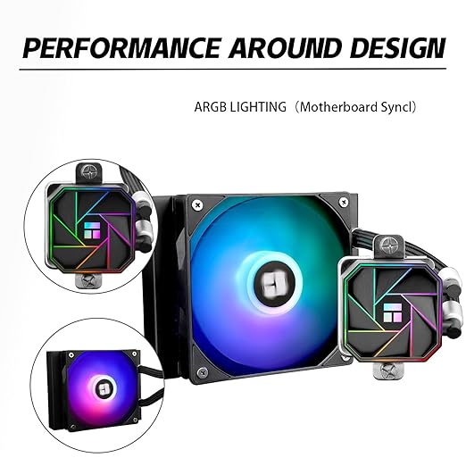 Thermalrlght Aqua Elite 120 V3 Liquid CPU Cooler, AIO Pump Head Speed up to 3300RPM, TL-C12B-S V2 PWM Fans,for AMD/AM4/AM5, Intel LGA1150/1151/1200/2011/1700, Computer CPU Aio Cooler