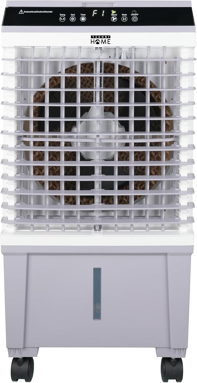 3-in-1 Portable Evaporative Air Cooler, Air Conditioner, Humidifier, 3 Speed Fan, Swamp Cooler with 5.3 Gal Tank, 4 Ice Packs, Remote, 12H Timer, 120° Oscillation for Home | 3-speed swamp cooler, 5.3 Gal tank, 4 ice packs, remote control, 12H timer, 12...