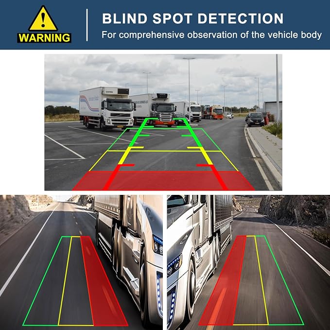 5-Channel Wired Cameras Backup Camera 10.36" HD Monitor Touch Screen with 128GB DVR Recording, IP69 Waterproof Truck Trailer Tractor Rear Side Front
