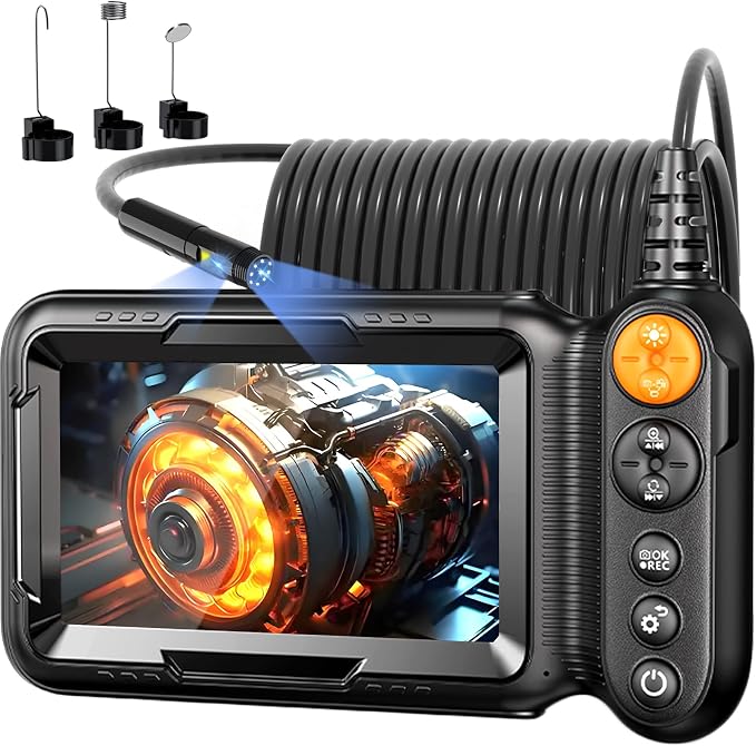 Daxiongmao Endoscope Camera with Light, Dual Lens 1080p HD Borescope, IP67 Waterproof Snake Camera – Ideal for Inspecting Walls, Vents, Automotive Engines, Pipes – A Great Tool Gift for Men (16.5ft)