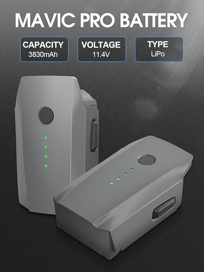 anegine Mavic Pro Battery 2 Pack, 3830mAh 11.4V Intelligent Flight Battery for DJI Mavic Pro, Platinum, Alpine White Drone