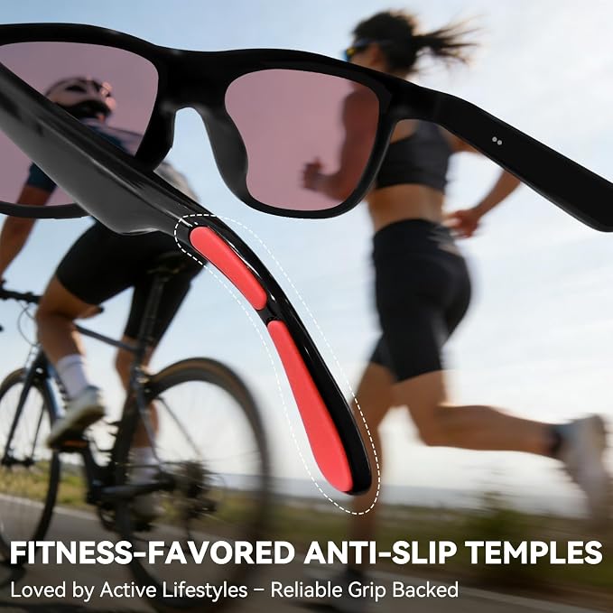 2026 Smart Audio Glasses with Electrochromic Lenses, Adjustable Tint Sunglasses for Driving,Travel,Daily Use,Open Ear Bluetooth 5.4, AI Translation, Premium Tech Gadget Gift for Men Women