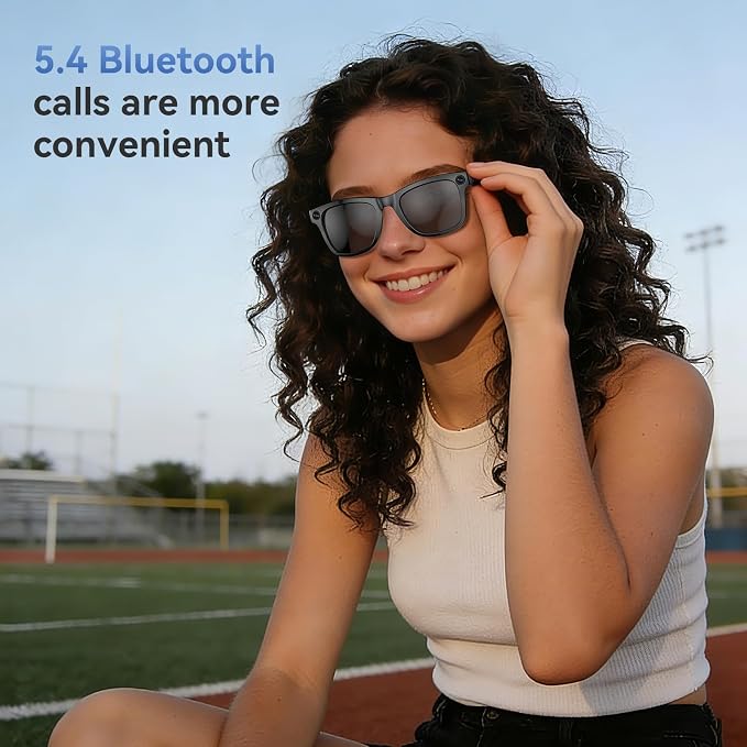 EarlySincere 2026 Ai Smart Glasses for Men Women, 8mp 4k Hd Camera Glasses, 410mah Battery, Supports Photo/Video/Audio Recording, Ai Voice Control, Ai Glasses with Bluetooth Calling(Sunglasses)