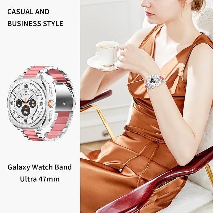 GOLDTOLUCK No Gap Stainless Steel Band Compatible with Samsung Galaxy Watch 8 7 6 5 4 Classic FE Pro Ultra 40mm 44mm 46mm 43mm 47mm 45mm 42mm Replacement Men Women Milanese Metal Elegant Casual