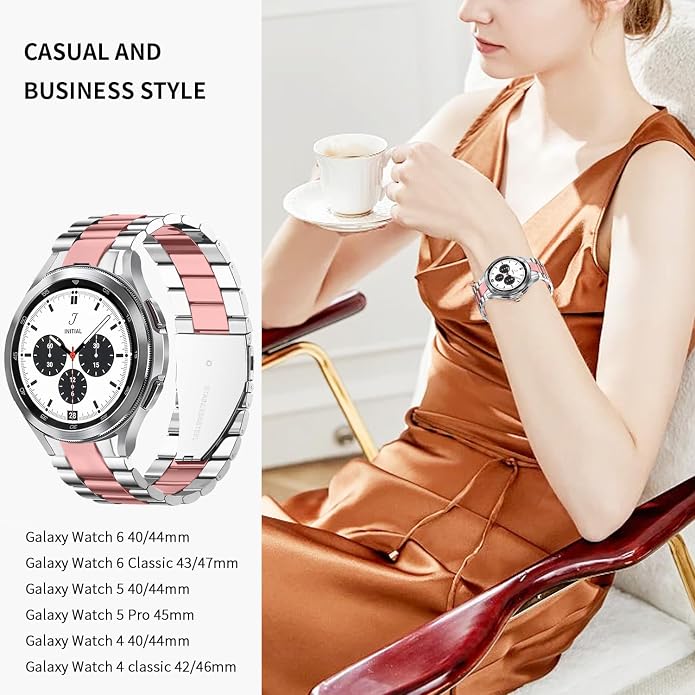 GOLDTOLUCK No Gap Stainless Steel Band Compatible with Samsung Galaxy Watch 8 7 6 5 4 Classic FE Pro Ultra 40mm 44mm 46mm 43mm 47mm 45mm 42mm Replacement Men Women Milanese Metal Elegant Casual