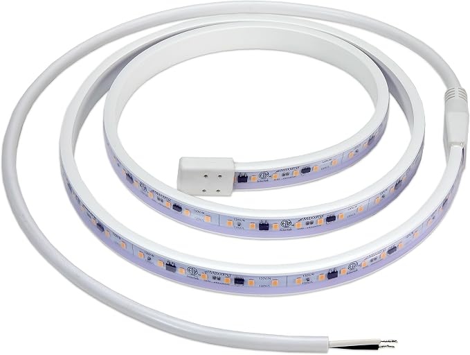Maxxima 48 in. Hardwired LED Under Cabinet Strip Light, 1840 Lumens, 3000K Warm White, Kitchen and Living Room 120V White Cove Lighting, No Power Supply Needed