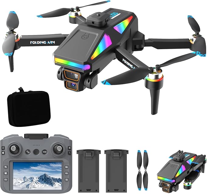 OBEST Drone With Camera 1080P Remote Control RC Quadcopter with 4.5 Inch Screen, FPV Drones for Beginners Adults Brushless Motor, 90° ESC Camera, Automatic Obstacle Avoidance, One Key Take Off/Land, 2 Batteries