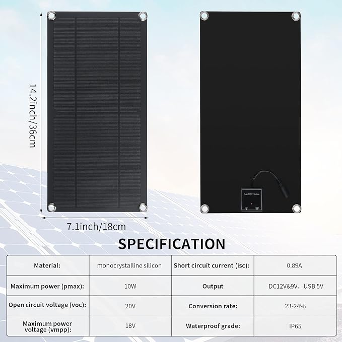 10w 12v Solar Panel Dual Fans Kit Waterproof Outdoor Solar Powered Exhaust Ventilation Fan Dual USB Portable Solar Attic Fan for Chicken Coop Greenhouse Shed PET Houses Window (1 Set)