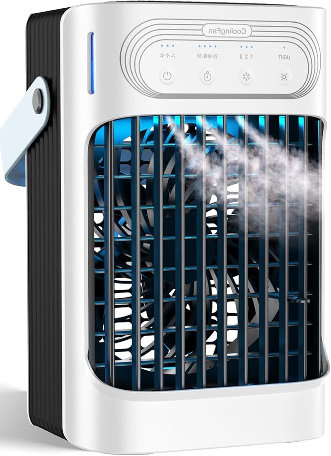 Portable Air Conditioners, 1s fast cooling 16” Standing Fans that Portable AC，120° Oscillating 650ml Water Tank, 5Modes & 4Speeds Cooling Fans