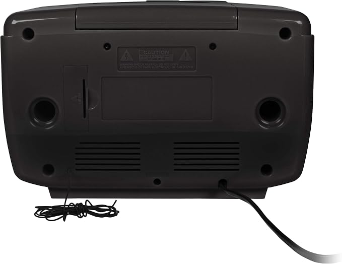 Crosley CR612B-BK Corsair Retro AM/FM Alarm Clock Radio and CD Player with Stereo Bluetooth Speakers, Black