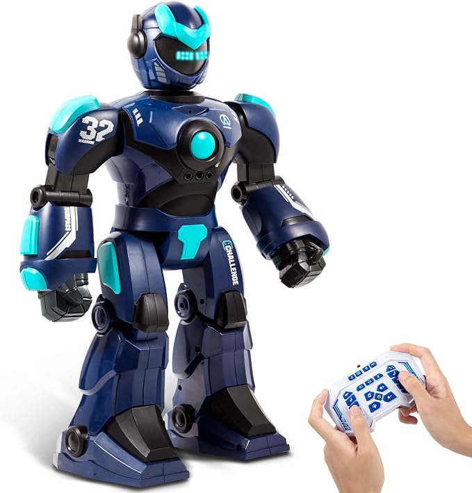 HPROMOT RC Robot Toy for Kids Remote Control RobotToy, Smart Gesture Sensing Rechargeable & Programmable Robot Walking Dancing Singing Chirstmas Gift for 3-15 Years Old Boys Girls
