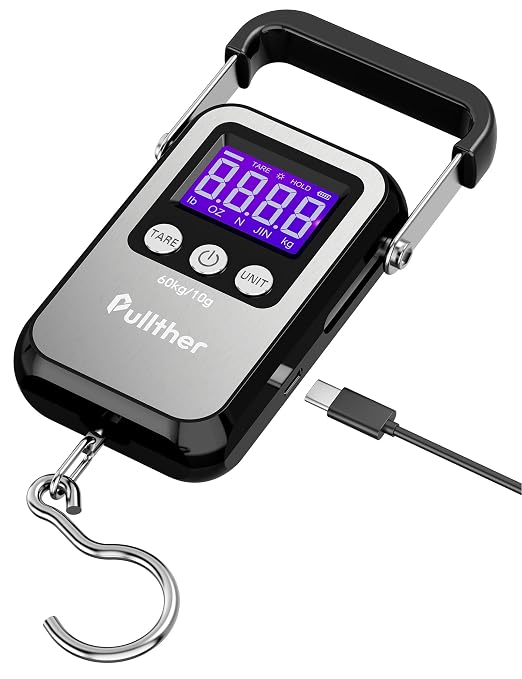 Fish Scale, Max 130lbs Fishing Scale,Multi-Mode Pound/Ounces & Kilograms,LCD Display