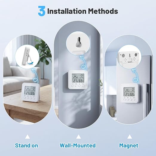 Wireless Pool Thermometer Floating with Indoor Receiver, IP67 Waterproof Digital Water Temperature Sensor with Backlight Screen, 260ft Range Remote Monitor for Pool, Hot Tub, Spa, and Indoor Humidity