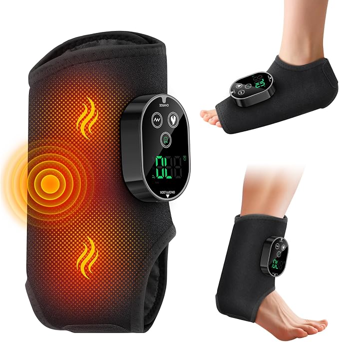 Cordless Neuropathy Foot Massager, Ankle Massager for Pain Relief, Ankle Heating Pad Plantar Fasciitis Relief, Black