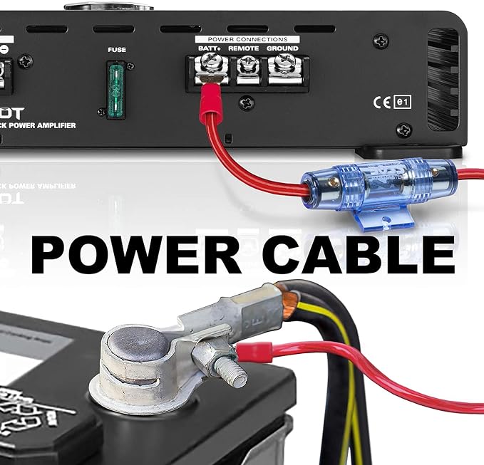 BOSS Audio Systems KIT2 8 Gauge Complete Car Amplifier Installation Wiring Kit with Power Cables, Ground Cables, Turn-On Wire, Speaker Wire, Terminals