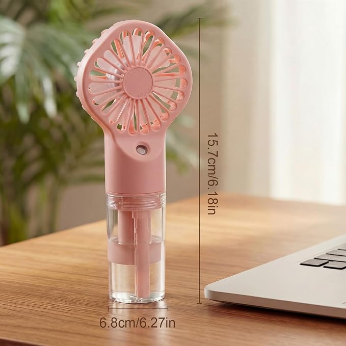 2 Pack Misting Fans Portable Handheld Rechargeable Handheld Spray Fans with 25ml Water Tank 4-speed Personal Cooling Fan, Usb-c Mini Hand Fan for Travel Outdoor Sports Camping Office Home
