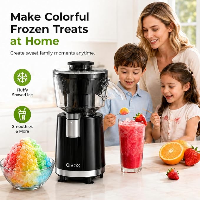 QIBOX Snow Cone Machine & Smoothie Blender 2 in 1