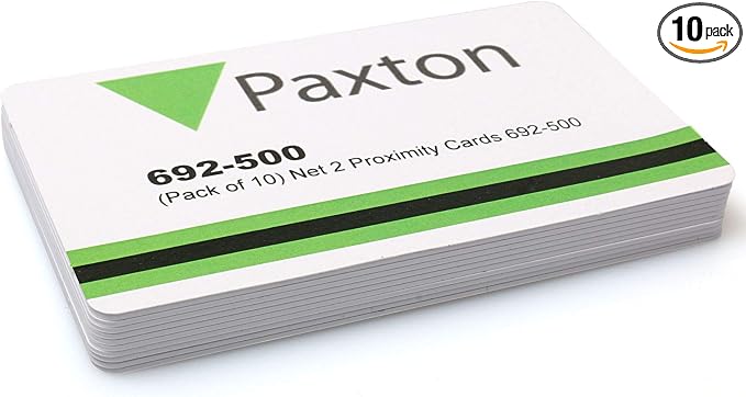Paxton 692-500 Net2 Proximity ISO Cards with No Magstripe Pack of 10