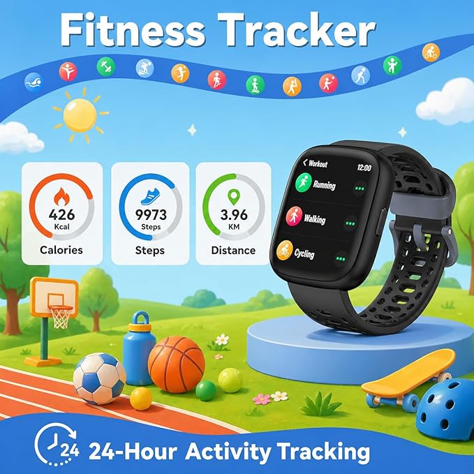 Fitness Tracker Watch, No APP/Phone Required Pedometer Watches Compatible with Apple Find My, Heart Rate, Sleep Monitor Calories Step Counter Stopwatch Waterproof Gifts