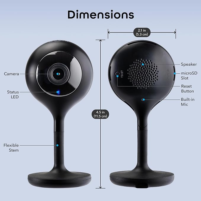 Geeni Look 2K 4MP Smart Indoor Security Camera – 1440p Ultra HD WiFi Pet & Baby Monitor with 2-Way Audio, Motion Detection Zones, 10m Night Vision, & USB-C Power – Works with Alexa & Google Assistant